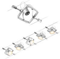 Paulmann CorDuo Seilsystem Mac II Basisset GU5,3 max. 5x10W 230/12V, chrom matt