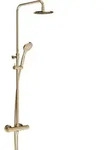 Gessi Duschs&auml;ule-Thermostat mit Antikalk-Kopfbrause warm bronze - warm bronze PVD
