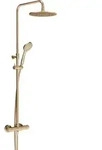 Gessi Duschs&auml;ule-Thermostat mit Antikalk-Kopfbrause warm bronze - warm bronze PVD