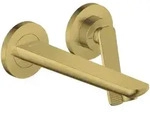 Axor Citterio C 2-Loch Waschtisch-Wandarmatur Cubic Cut - polished gold optic