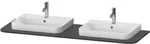Duravit Happy D.2 Plus Konsolenplatte mit zwei Ausschnitten, 1600 x 550mm - graphit