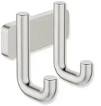 HEWI Serie 480 Doppelhaken Edelstahl matt - Edelstahl matt
