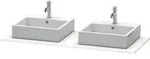 Duravit Xsquare Konsole mit zwei Ausschnitten XS063G, 1400 x 550mm - taupe supermatt