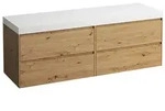LAUFEN Lani Waschtischplatte mit Unterschrank 1570mm, ohne Ausschnitt - wildeiche