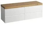 LAUFEN Lani Waschtischplatte mit Unterschrank 1570mm, ohne Ausschnitt - wei&szlig;