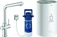 GROHE 30327001, GROHE Red Duo Armatur und Boiler Gr&ouml;&szlig;e M, L-Auslauf chrom