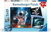 Ravensburger Spieleverlag Kinderpuzzle 3x49 Teile - Abenteuer Weltraum