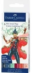 Faber-Castell Tuschestifte Pitt Artist Pens 6er Comic Colouring Set / Faber-Castell