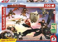 Schmidt Spiele Schmidt 56547 - DRAGONS Drachenreiter in Aktion Puzzle mit Poster 100