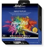 STAEDTLER Schreib- und Zeichbedarf pigment brush 371 Fasermaler mit Pinselspitze 24er