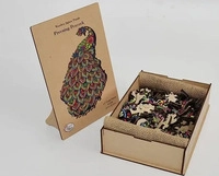 Craft Buddy PUZZWD-02 - Wooden Jigsaw Puzzle Preening Peacock Pfau Holzpuzzle A3