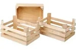 Small foot 1807 - Gro&szlig;e Kiste natur Holz-Kisten f&uuml;r Kaufladen 3er Set 18x10x10cm /