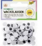 Folia Wackelaugen RUND 12mm 100 St&uuml;ck wei&szlig; / Folia
