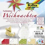 Folia Faltbl&auml;tter WEIHNACHTEN 80g/m2 15x15cm 50 Blatt 5 Motive sortiert / Folia