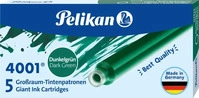 Pelikan Tintenpatronen 4001 5er Set Gro&szlig;raum-Patronen Dunkelgr&uuml;n