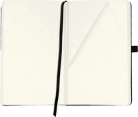 Herlitz Notizbuch Classic A5 96 Blatt blanko schwarz mit Leseband und Falttasche