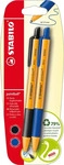 STABILO Druck-Kugelschreiber blau + schwarz 2er Set