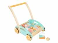 small foot 11766 - Lauflernwagen Pastell Holz 35-teilig