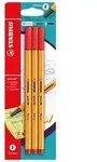 STABILO Fineliner Fineliner point 88 rot 3er Set / STABILO