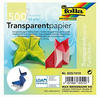 Folia Transparentpapier-Faltblätter 42g/m2 10x10cm 500 Blatt farbig sortiert