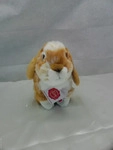 Teddy-Hermann - Hase sitzend hellbraun/wei&szlig; gescheckt 20 cm
