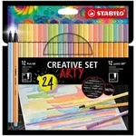 STABILO Filzstift/Fineliner 12x Pen 68 / 12x point 88 CREATIVE SET ARTY / Stabilo /
