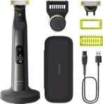 PHILIPS QP6652/61 OneBlade Pro 360 Elektrorasierer,, Barttrimmer, Chromdesign