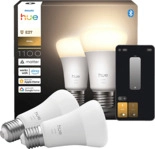 PHILIPS Hue White E27 Smarte Lampe Doppelpack Lichtquelle Warmwei&szlig;es Licht