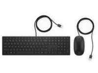 HP Pavilion 400, Tastatur & Maus Set, kabelgebunden, Schwarz