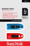 SANDISK Ultra&reg; USB 3.0 Flash-Laufwerk USB-Stick, 32 GB, 130 Mbit/s, Blau und...