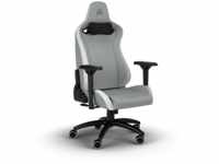 CORSAIR TC200 Gaming-Stuhl aus Kunstleder – Standard Fit, Hellgrau/Weiß Gaming