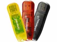 INTENSO Rainbow Line Triple Pack USB-Stick, 32 GB, 28 MB/s, Gelb, Rot, Schwarz