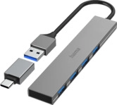 HAMA 4 Ports USB-Hub, Grau