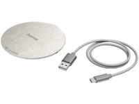 HAMA Wireless Charger "QI-FC10 Metal" kabelloses Ladegerät Universal 10 Watt, Weiß