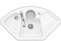 Villeroy & Boch 670802R1 Solo Eck Wei&szlig; Alpin Keramiksp&uuml;le Excenterbet&auml;tigung