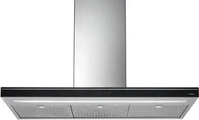 FALMEC 100166, Falmec LUCE 90 Inselhaube Edelstahl Glas schwarz Design 100166,...