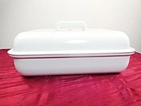 Riess 0616-033, Riess Classic Wei&szlig; Brotdose 37 x 26 cm mit Deckel - Emaille