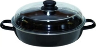 Riess 0058-022, Riess Classic Schwarzemaille Schmorpfanne 28 cm mit Glasdeckel -