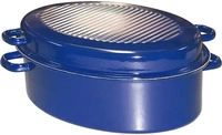 Riess 0442-012, Riess Classic Spezialartikel G&auml;nsebr&auml;ter 42 cm oval - Emaille Blau