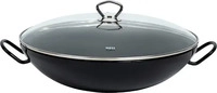 Riess 0385-022, Riess Classic Schwarzemaille Wok mit Glasdeckel 36 cm - Emaille