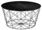 SalesFever Couchtisch, BxH: 80 x 45 cm, Metall/Glas - schwarz