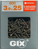 SPAX Gipsfaserschraube, GIX C, PH2, Stahl, 600 Stück, 3.9 x 25 mm - schwarz