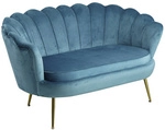 SalesFever Muschelsofa, H&ouml;he: 78 cm, blau/goldfarben