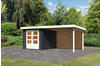 KARIBU Gartenhaus »Bastrup 4«, Holz, BxHxT: 237 x 222 x 297 cm (Außenmaße) - grau