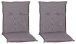 Niederlehnerauflage &raquo;Turin&laquo;, 2er Set, hellgrau, 98x46x08cm