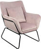 SalesFever Relaxsessel, BxH: 68 x 82 cm, Samt (100% Polyester)/Metall - rosa