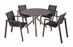 GARDEN PLEASURE Tischgruppe &raquo;SOPHIA&laquo;, 5-tlg., Schwarz, Edelstahl, Kunststoff