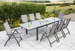 MERXX Gartenm&ouml;belset &raquo;Vicenza&laquo;, 8 Sitzpl&auml;tze, Aluminium/Textil - braun