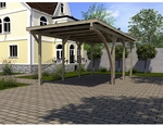 WEKA Carport, Au&szlig;enma&szlig; BxT: 268 x 579 cm, Gr&uuml;n-Braun