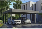 SKANHOLZ Carport &raquo;Friesland&laquo;, BxT: 557 x 555 cm, Firsth&ouml;he: 254 cm, lasiert - grau